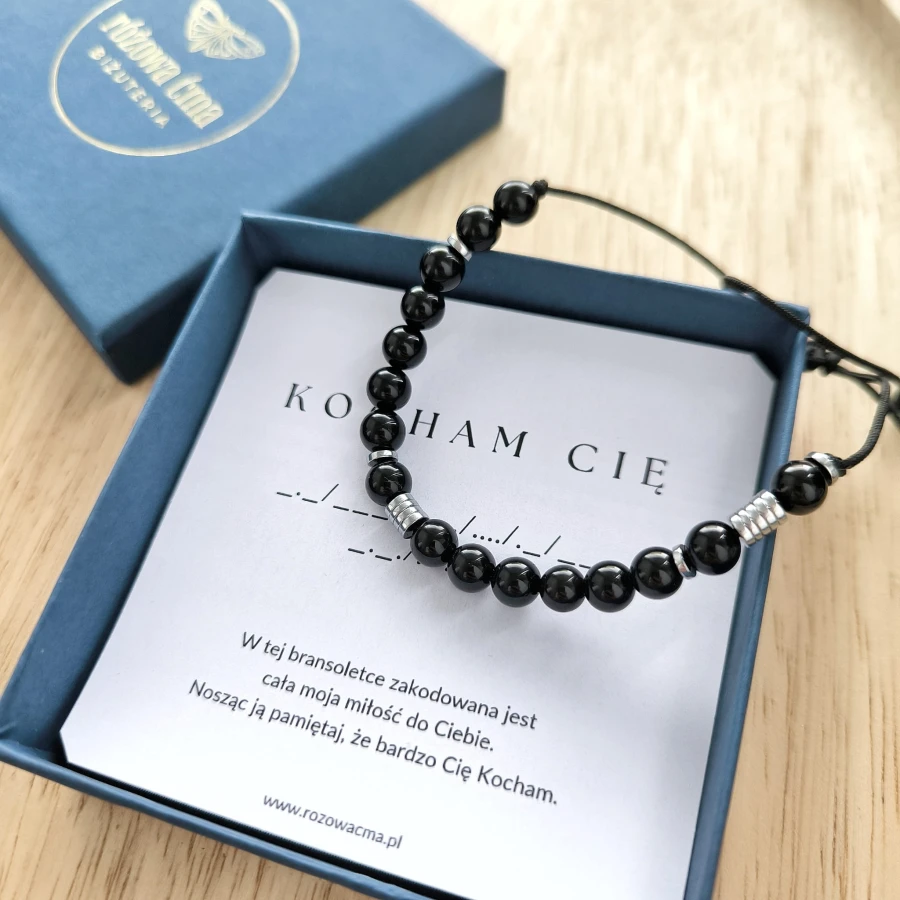 męska bransoletka kocham cie